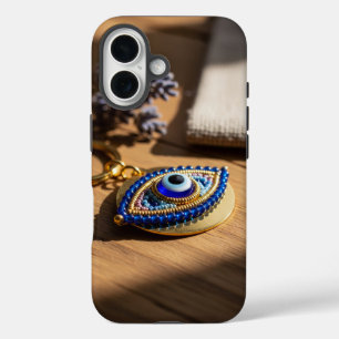 Handgefertigter goldener Schlüsselanhänger mit bös iPhone 16 Case