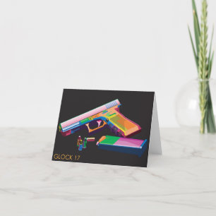 Handgun pop art thank you card
