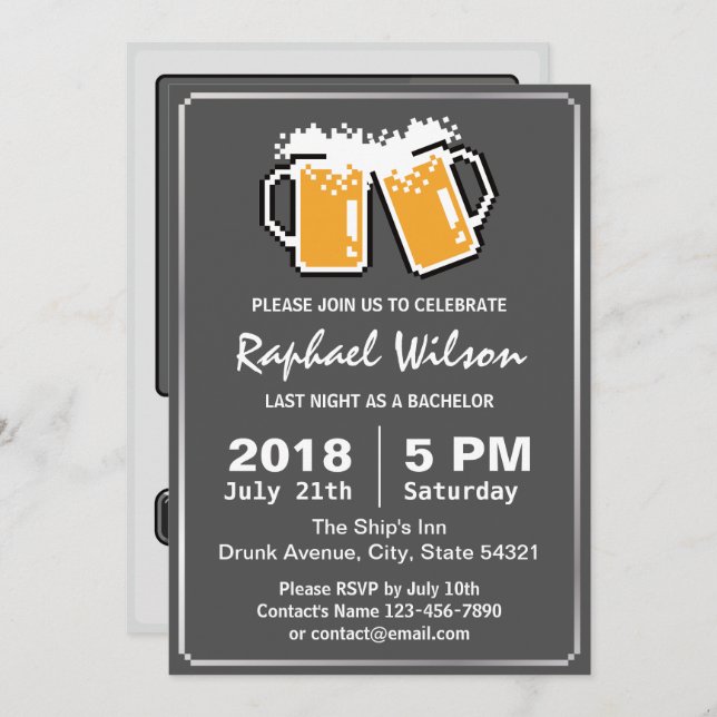 Handheld Game Funny Beers Bachelor Party Card (Front/Back)