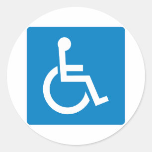 Handicap Accessibility Highway Sign Classic Round Sticker