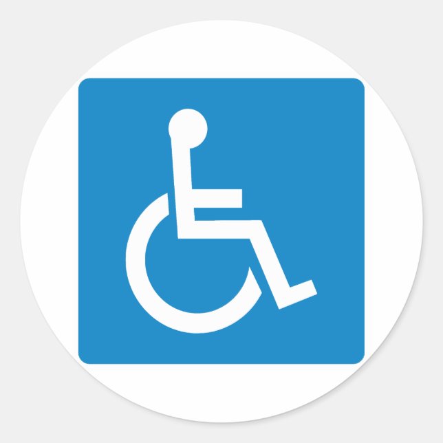 Handicap Accessibility Highway Sign Classic Round Sticker (Front)