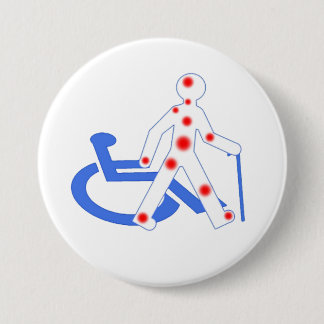 Handicap invisible / Visible 7.5 Cm Round Badge