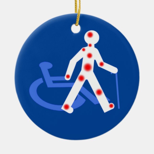 Handicap invisible / Visible  Ceramic Ornament (Front)
