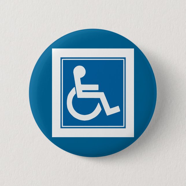 Handicap Sign 6 Cm Round Badge (Front)