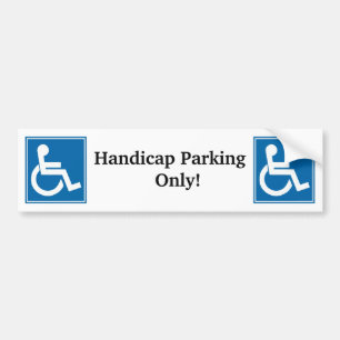 Handicap Sign Bumper Sticker