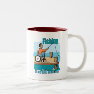 Handicap Wheelchair Fishing Two-Tone Coffee Mug