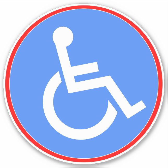 Handicap Wheelchair Symbol - Blue Disabled (Front)