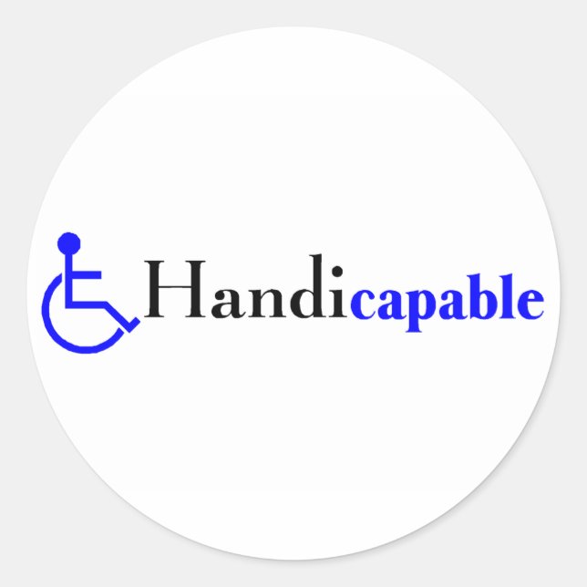 Handicapable (Wheelchair) Classic Round Sticker (Front)