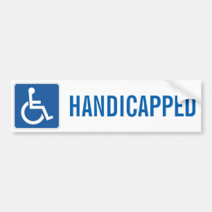 HANDICAPPED BUMPER STICKER