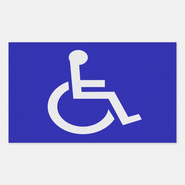 Handicapped Disabled Rectangular Sticker (Front)