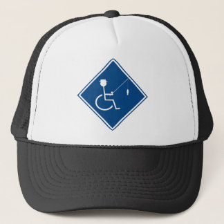 handicapped fishin sign 3 trucker hat