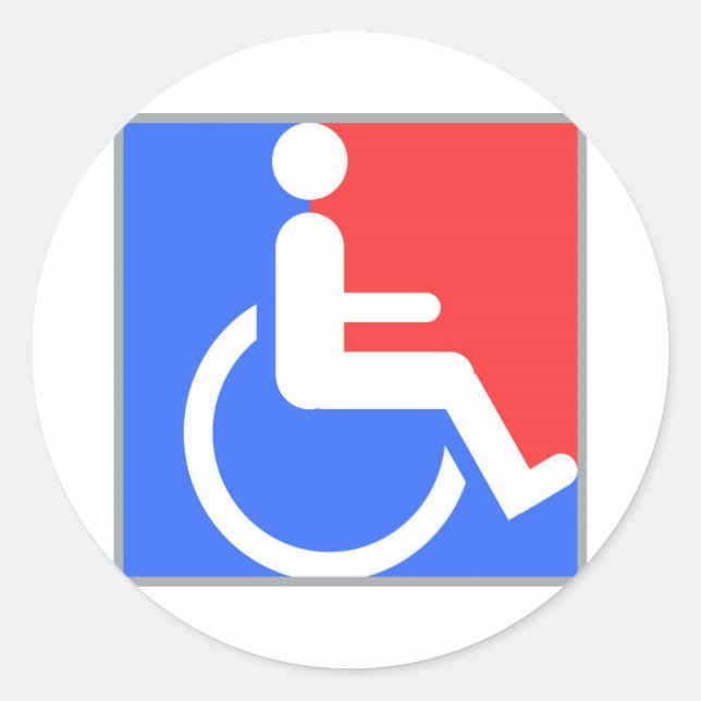Handicapped original design! classic round sticker (Front)