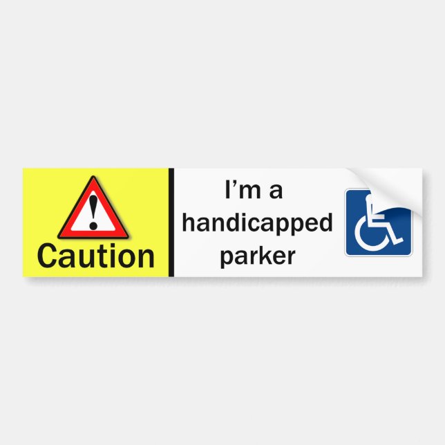 Handicapped Parker Bumper Sticker (Front)