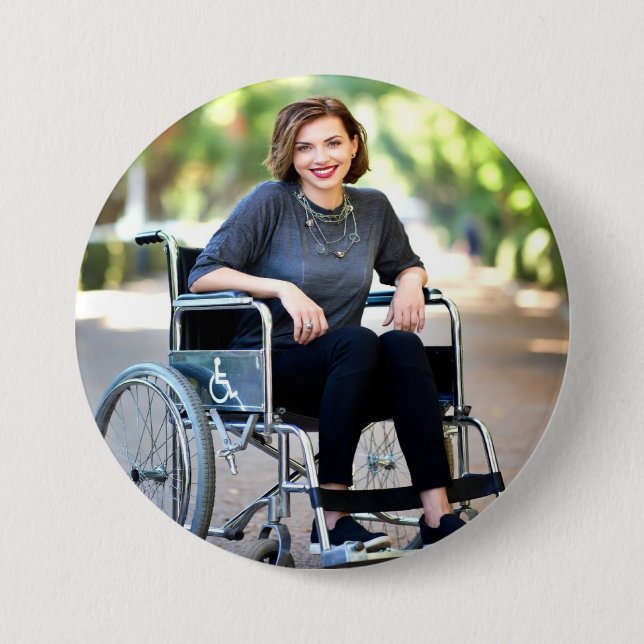 Handicapped Photo Customize Personalize 7.5 Cm Round Badge (Front)