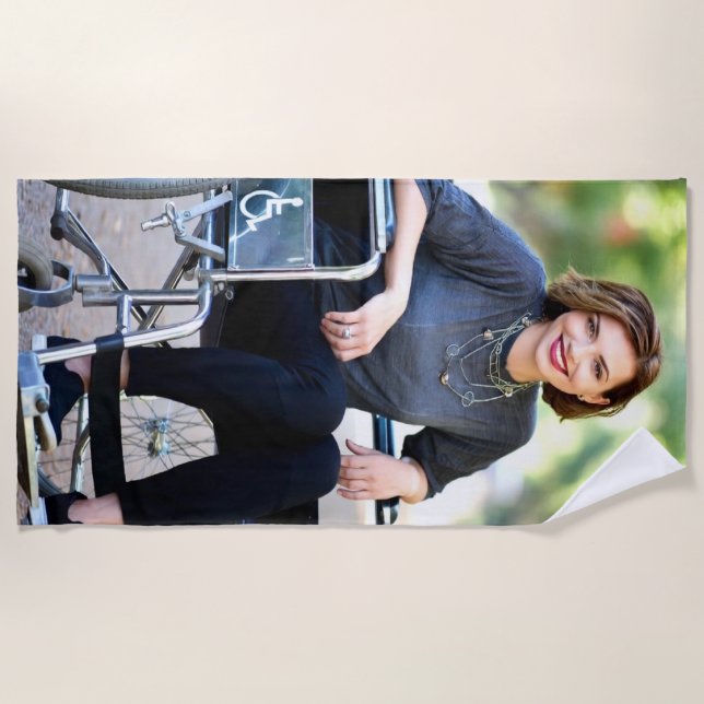 Handicapped Photo Customize Personalize Beach Towel (Front)