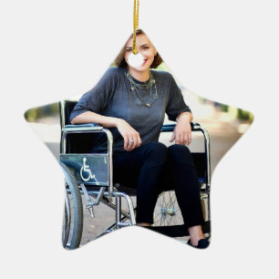 Handicapped Photo Customize Personalize Ceramic Ornament