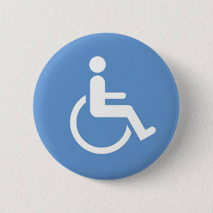 HANDICAPPED sign 6 Cm Round Badge