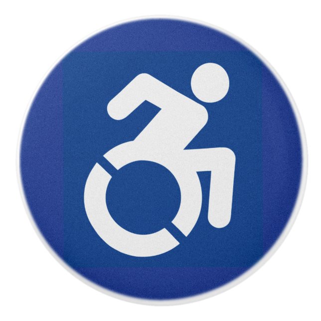 Handicapped Sign Modern Ceramic Knob (Front)