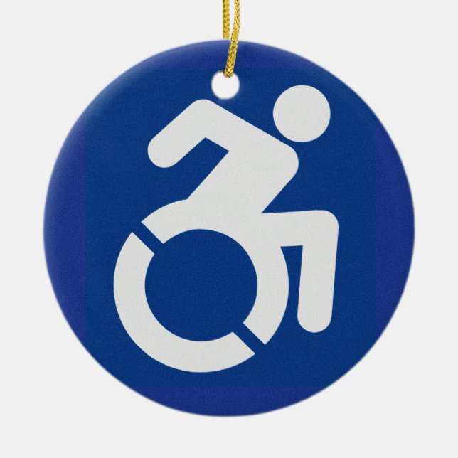 Handicapped Sign Modern Ceramic Ornament (Front)