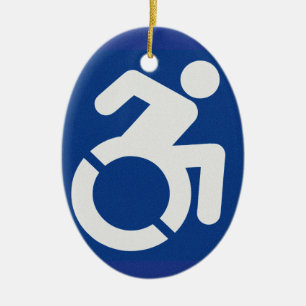 Handicapped Sign Modern Ceramic Ornament