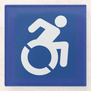 Handicapped Sign Modern Glass Coaster