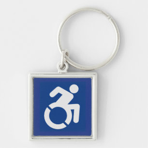 Handicapped Sign Modern Key Ring