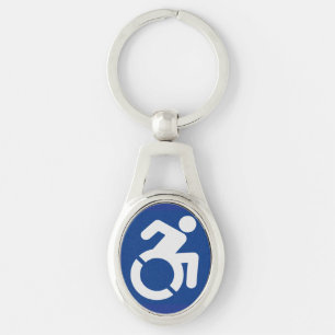 Handicapped Sign Modern Key Ring