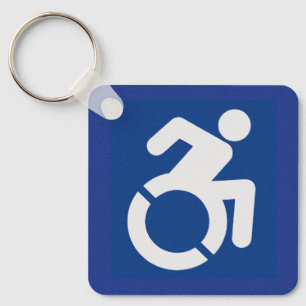 Handicapped Sign Modern Key Ring