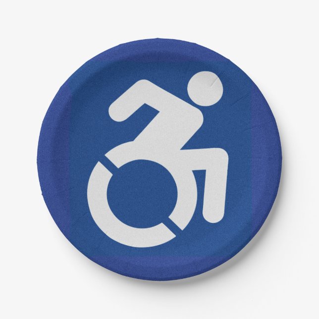 Handicapped Sign Modern Paper Plate (Front)