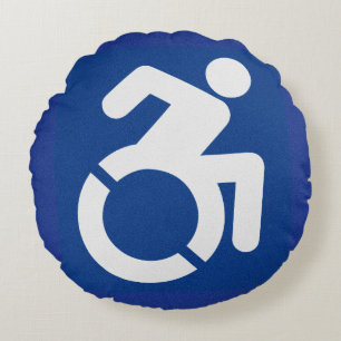 Handicapped Sign Modern Round Cushion