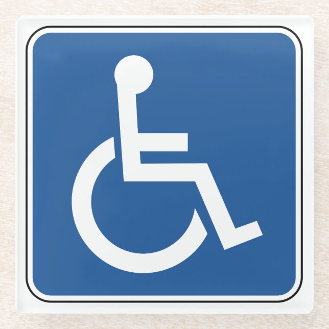 Handicapped Square Paper Coaster (Front)