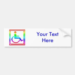 Handicapped Stylish Symbol Multicolored Bumper Sticker