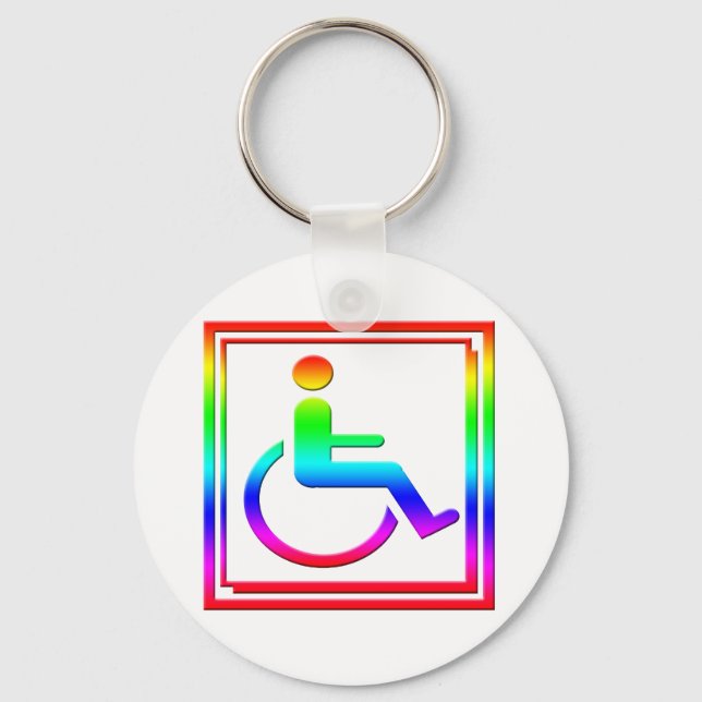 Handicapped Stylish Symbol Multicolored Key Ring (Front)