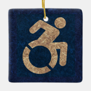Handicapped Textured Ceramic Ornament