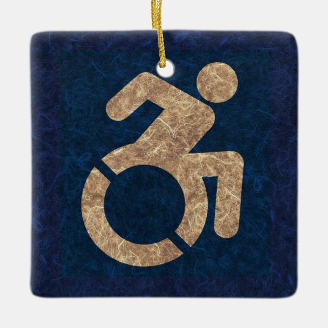 Handicapped Textured Ceramic Ornament (Front)
