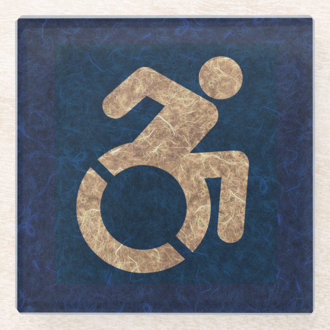 Handicapped Textured Glass Coaster (Front)