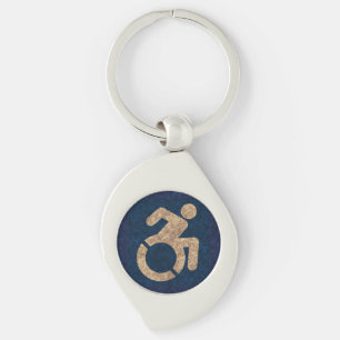 Handicapped Textured Key Ring