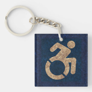 Handicapped Textured Key Ring