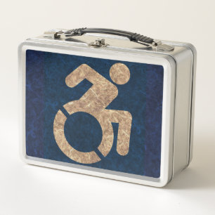 Handicapped Textured Metal Lunch Box