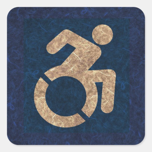 Handicapped Textured Square Sticker (Front)