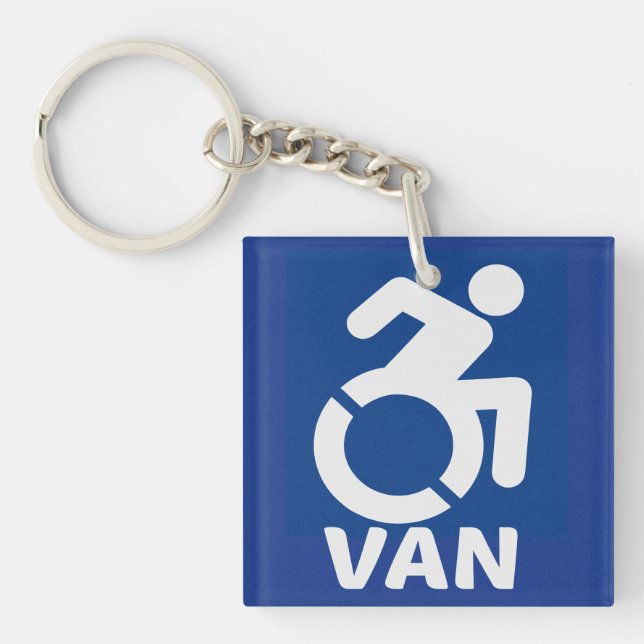 Handicapped Van Modern Key Ring (Front)