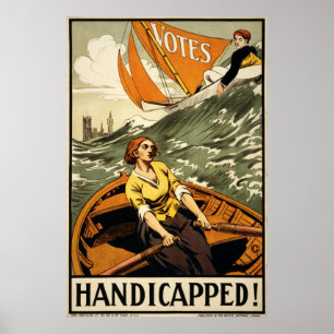 Handicapped Vintage Suffrage Propaganda Poster