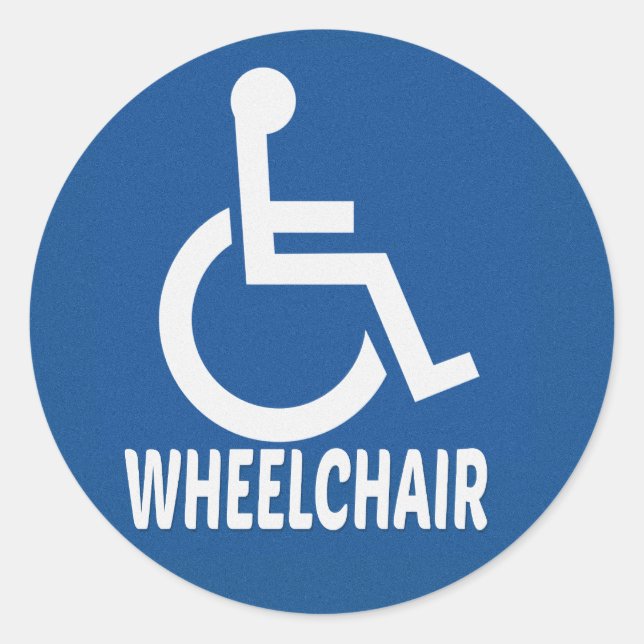 Handicapped Wheelchair Classic Round Sticker (Front)