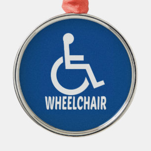 Handicapped Wheelchair Metal Ornament