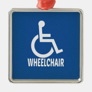 Handicapped Wheelchair Metal Ornament