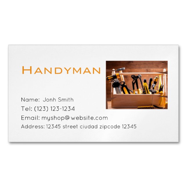 handiman services editable   business card (Front)
