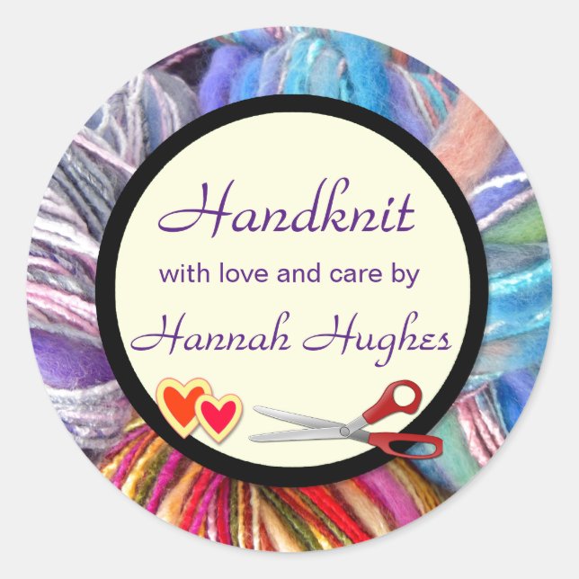 Handknit Classic Round Sticker (Front)