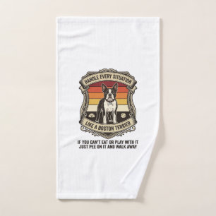 Handle Every Situation Boston Terrier Dog Sunset S Hand Towel