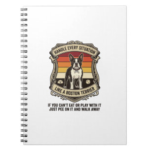 Handle Every Situation Boston Terrier Dog Sunset S Notebook