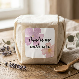 Handle me with care stickers - Watercolor Flower
